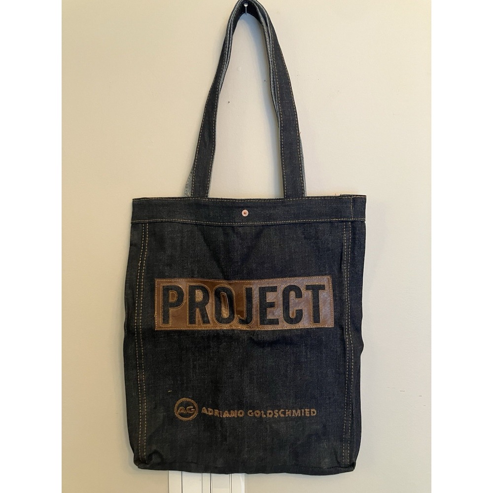 AG Adriano Goldschmied Project Denim Tote Bag Leather Logo Shopper